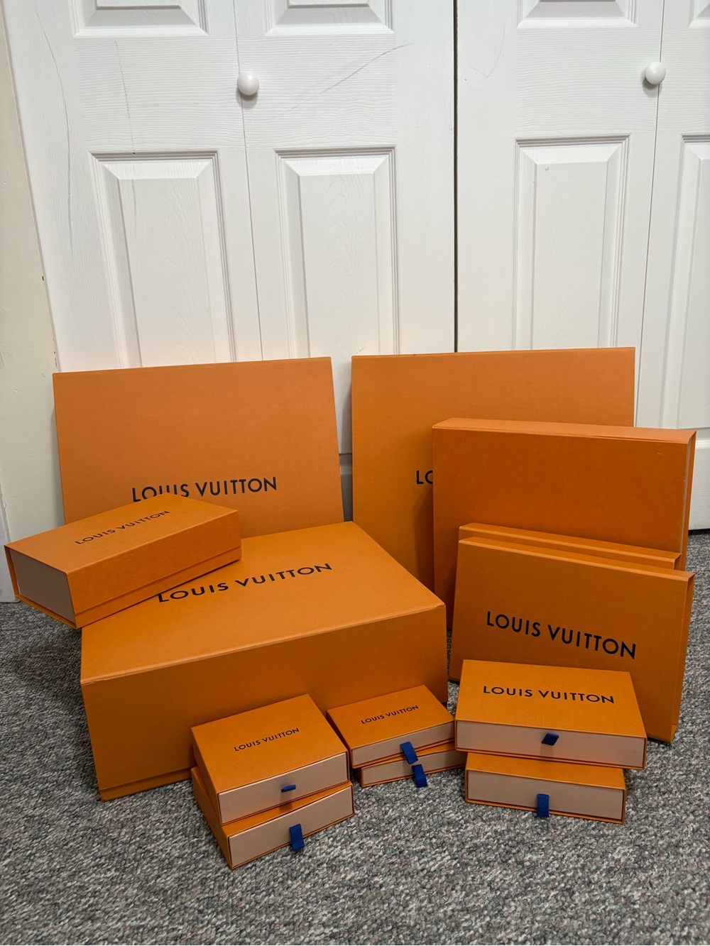 Authentic Louis Vuitton Orange Signature Gift Boxes Set($70, $50, $30 per piece)